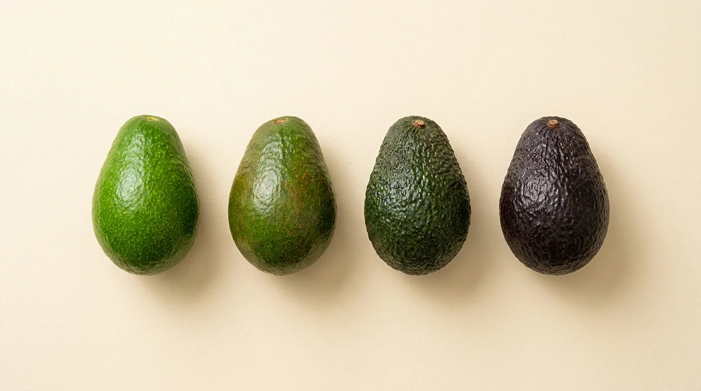 Avocado ripening reference — 4 stages